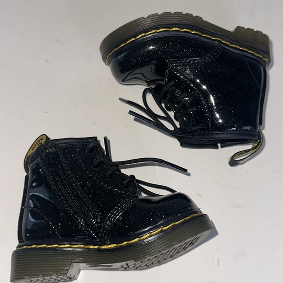 Dr Martens 1460 Glitter Black Boot Zipper 4US Infant - Picture 5 of 7